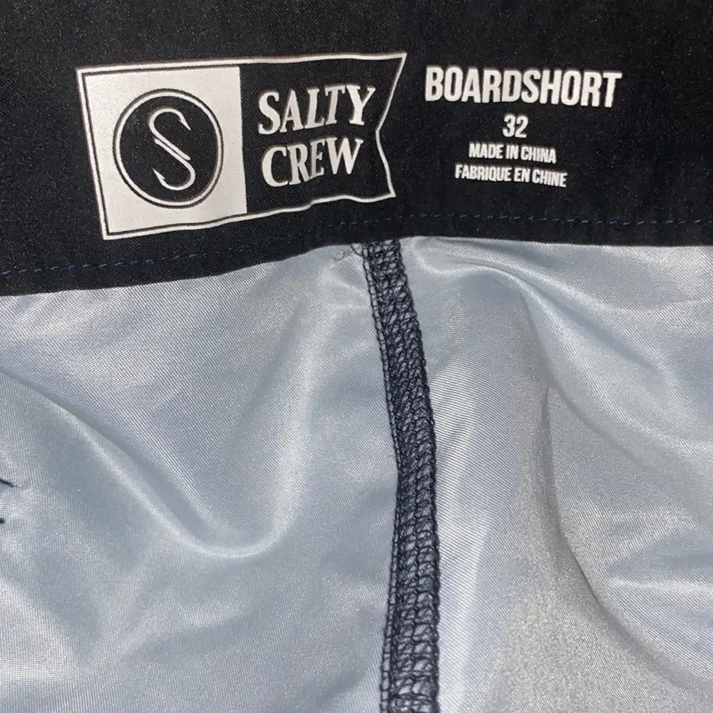 Salty Crew Flyer Boardshorts Mens 32 Navy Blue Surf Swim Hybrid Shorts